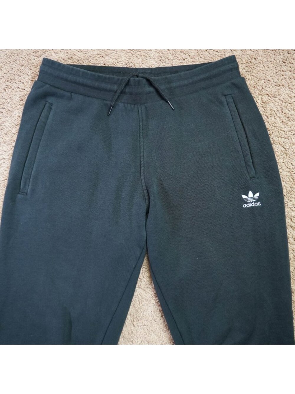 Adidas Jogger Sweatpants Mens L Black Zipped Pockets Loungewear Athletic - Picture 3 of 10